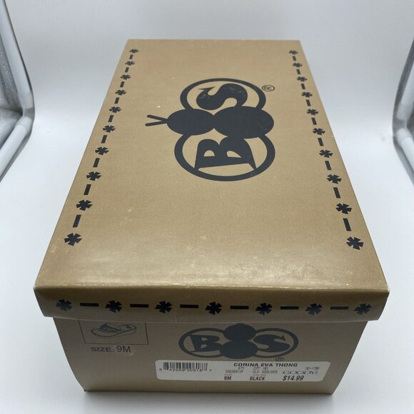 Boos Thong Sandals Women’s Black Beaded Aztec Summer Rubberized Size 9M - Picture 11 of 11